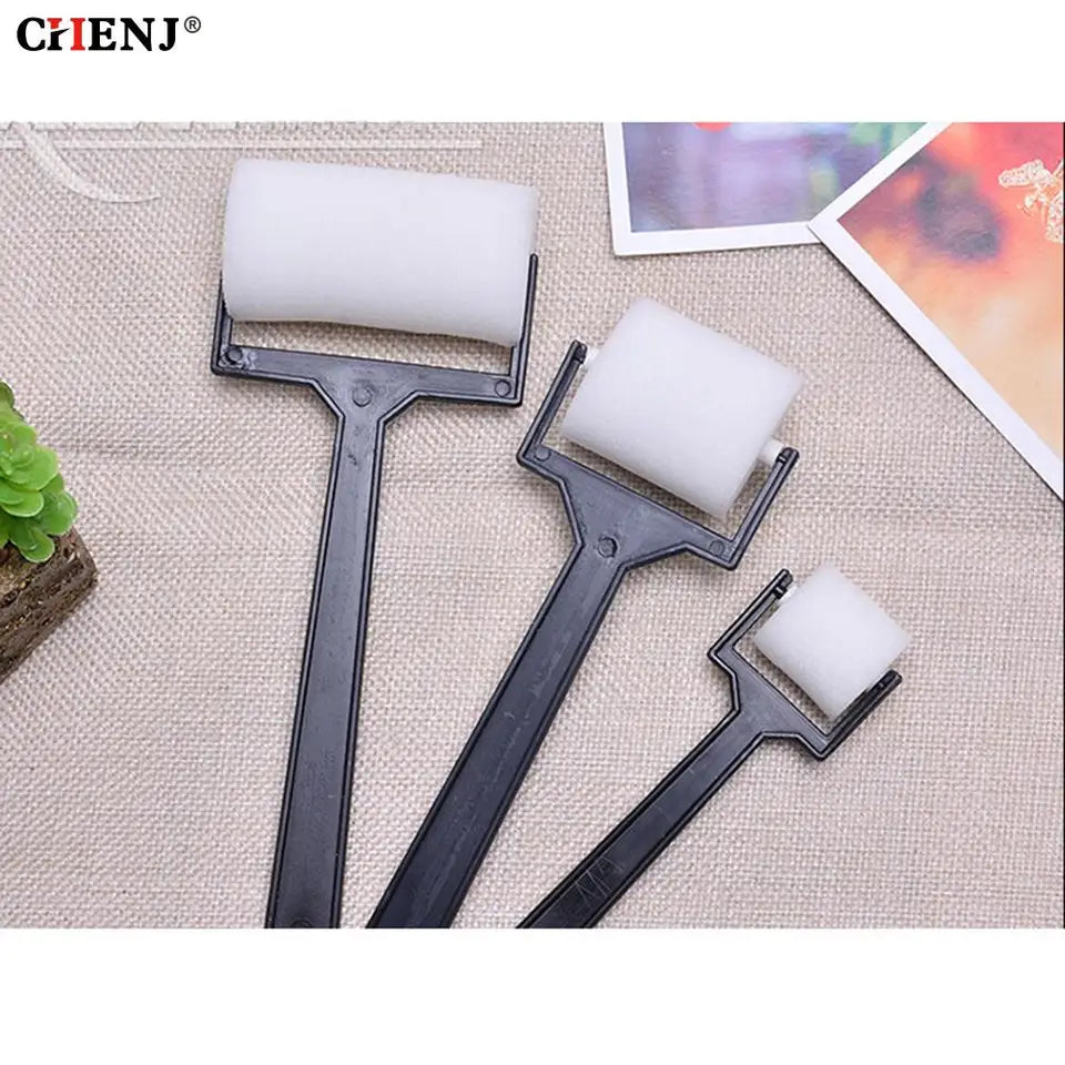 3pcs/set DIY Craft Tool White Sponge Brush Foam Painting Roller Brush DIY Craft Tool For Children Drawing Toys