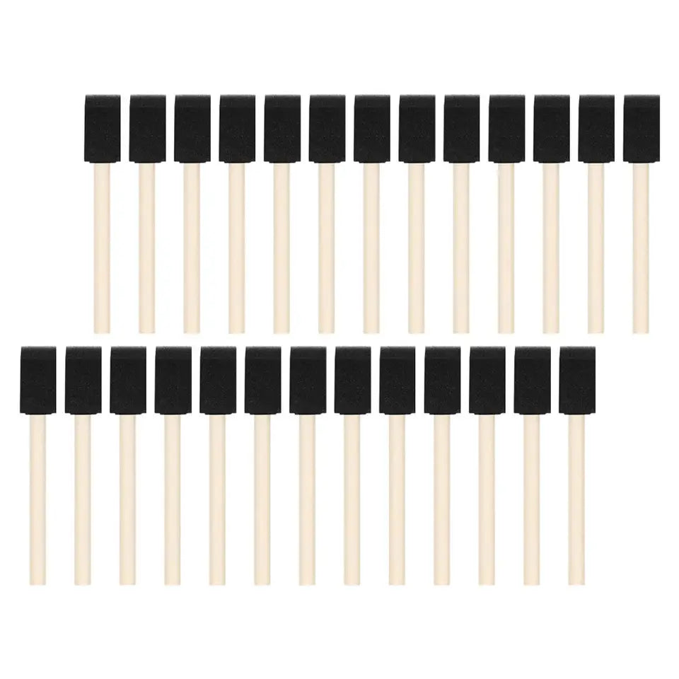 40Pcs Sponge Foam Paint Brush Wooden Handle Ideal for DIY Painting Crafts Drawing Supplies Set Foams Paint Painting Tool
