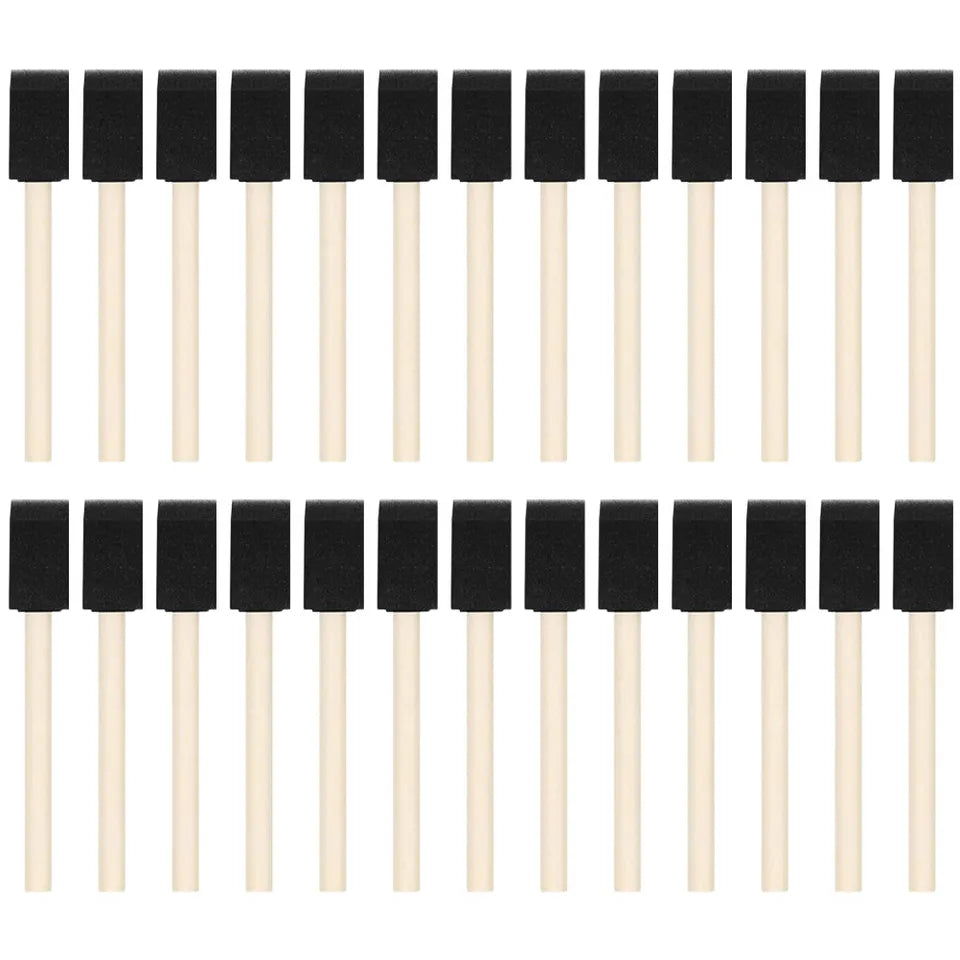 40Pcs Sponge Foam Paint Brush Wooden Handle Ideal for DIY Painting Crafts Drawing Supplies Set Foams Paint Painting Tool