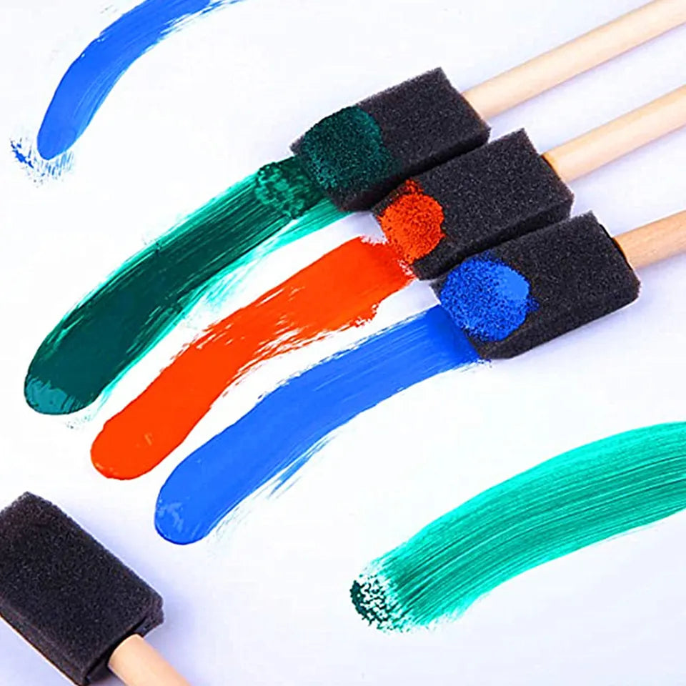 40Pcs Sponge Foam Paint Brush Wooden Handle Ideal for DIY Painting Crafts Drawing Supplies Set Foams Paint Painting Tool