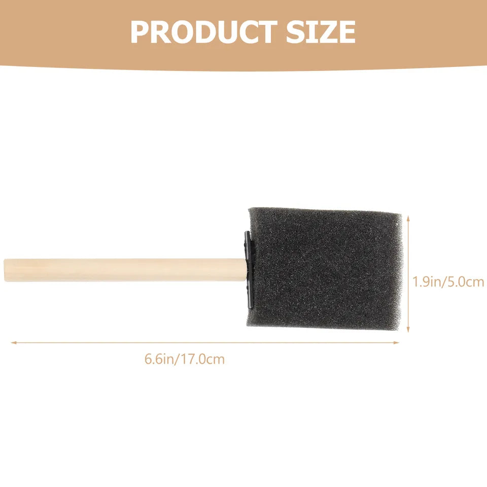 20Pcs DIY Sponge Brushes Wooden Handle Painting Sponge Brush for Oil Watercolor Acrylic Graffiti Art Drawing Painting Tools